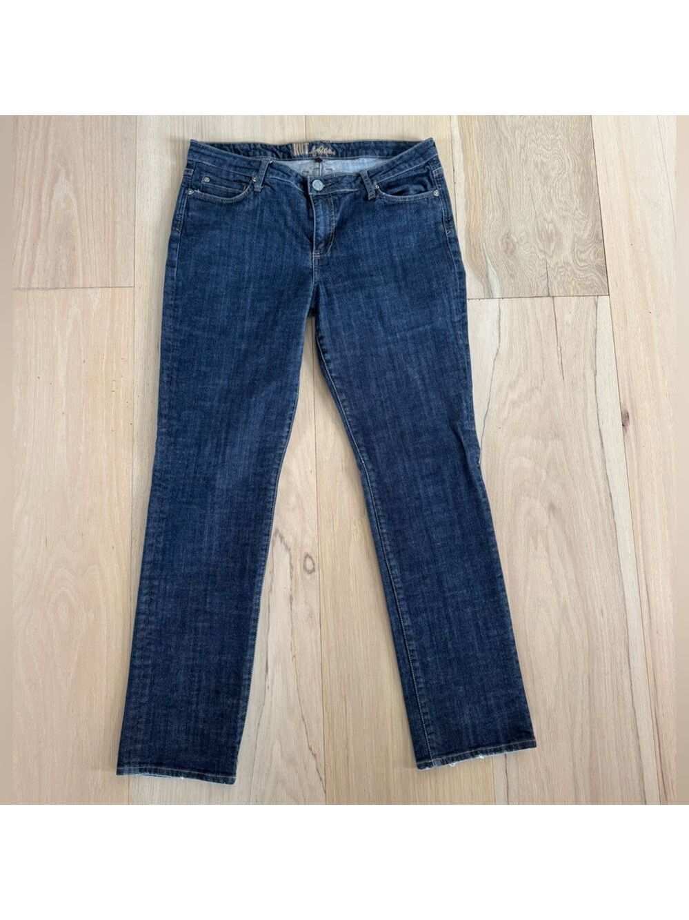 Kut from the Kloth Straight Leg Jeans Zipper Closure Dark Wash Size 14